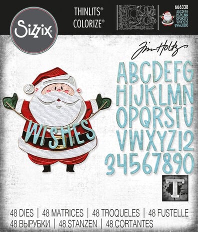 Sizzix Thinlits Die Set - Thinlits Colorize by Tim Holtz Santa Greetings (49pcs)