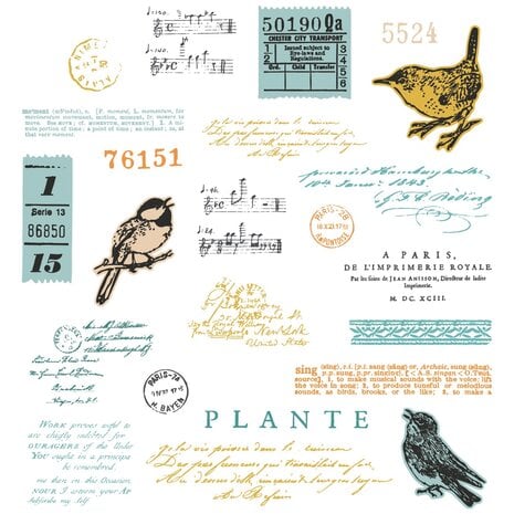 Sizzix • Framelits Die w/Stamps by 49 and Market A5 Bird Song (23+5pcs) 