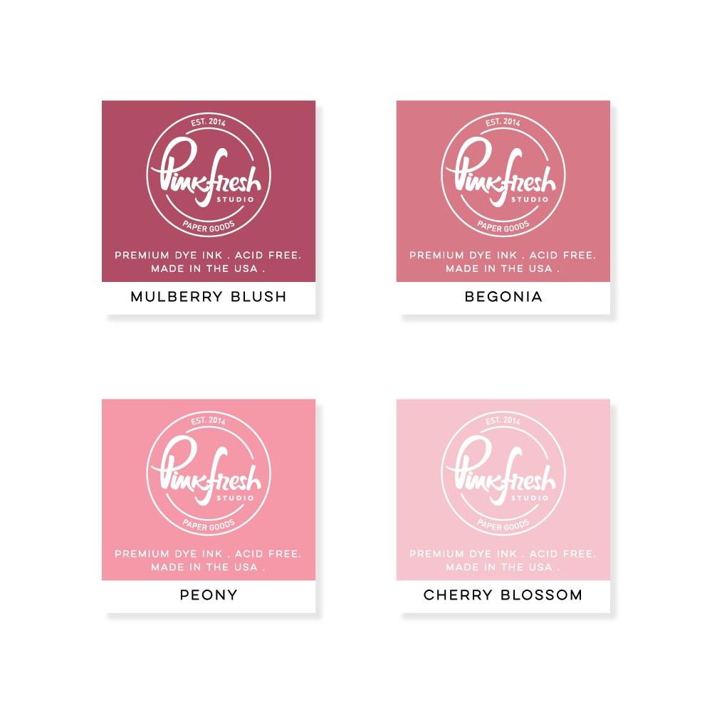 Pinkfresh Studio Premium Dye Cube Ink Pads 4 Colors - Rose Garden 