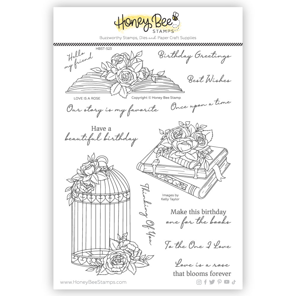 Honey Bee -  Love Is A Rose 6x8 Stamp Set