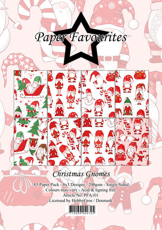 Paper Favourites - Christmas Gnomes A5 Paper Pack