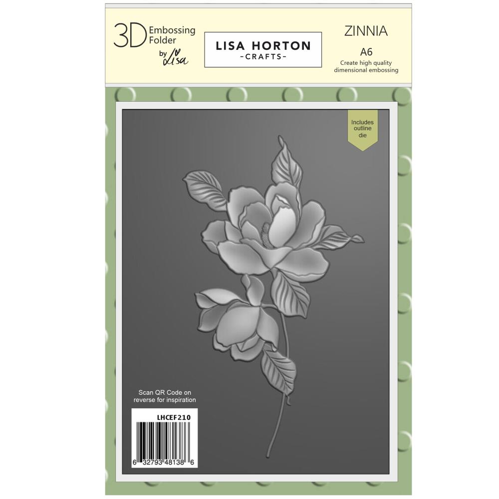 Lisa Horton Crafts A6 Embossing Folder And Die - Zinnia