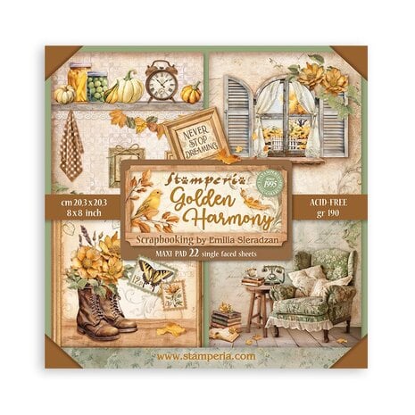 Stamperia - Golden Harmony 8x8 Inch Paper Pack Maxi (Single Face)