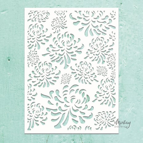 Mintay -Kreativa Stencil 6x8 Inch Chrysanthemum