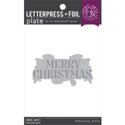 Hero Arts Letterpress & Foil Plate - Merry Christmas