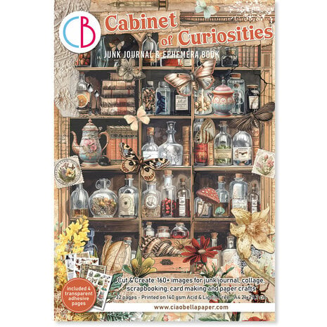 Ciao Bella - Cabinet of Curiosities A4 Junk Journal Ephemera Book (32pcs)