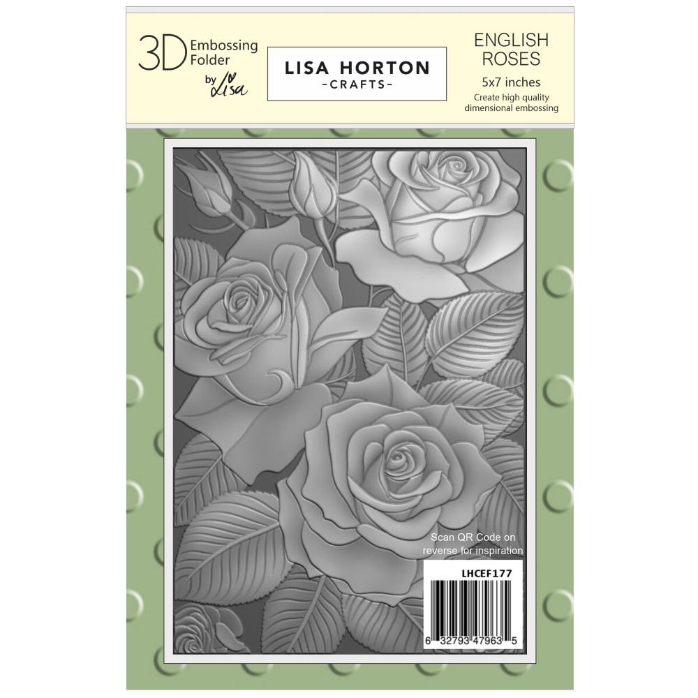 Lisa Horton Crafts Embossing Folder 5"X7" - English Roses 