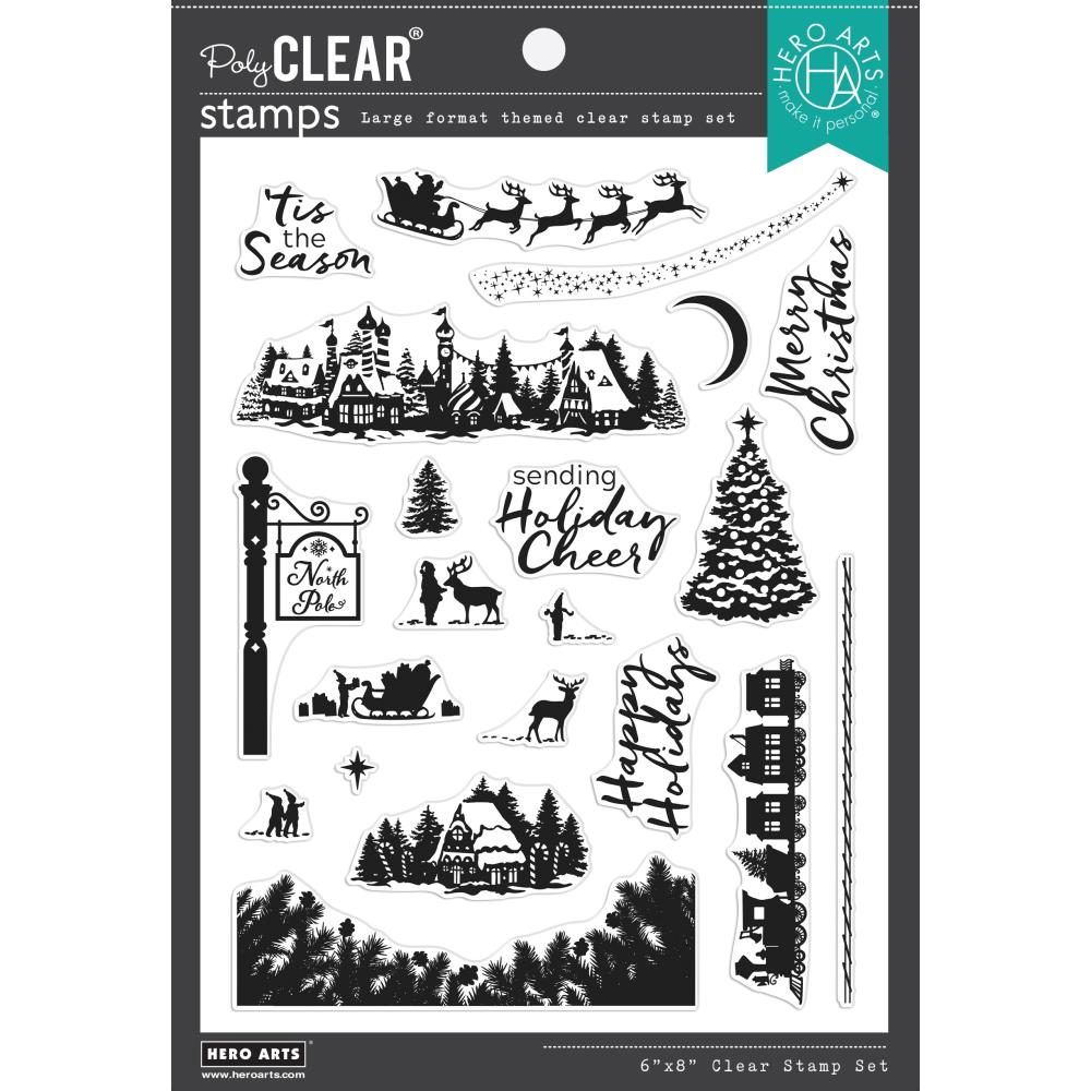 Hero Arts Clear Stamps 6"X8" -  North Pole Scenics 