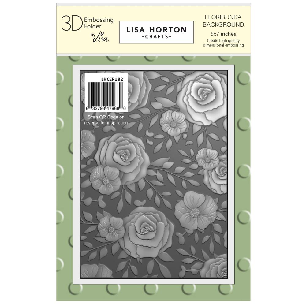 Lisa Horton Crafts Embossing Folder And Die 5"X7" - Floribunda Background