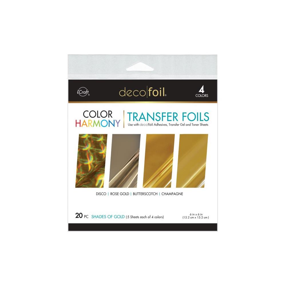 Deco Foil Harmony Foil Pack 6"X6" 20/Pkg -  Shades Of Gold 