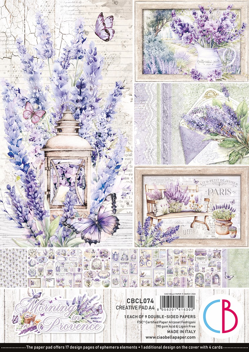 Ciao Bella - MORNING IN PROVENCE CREATIVE PAD A4 9/PKG