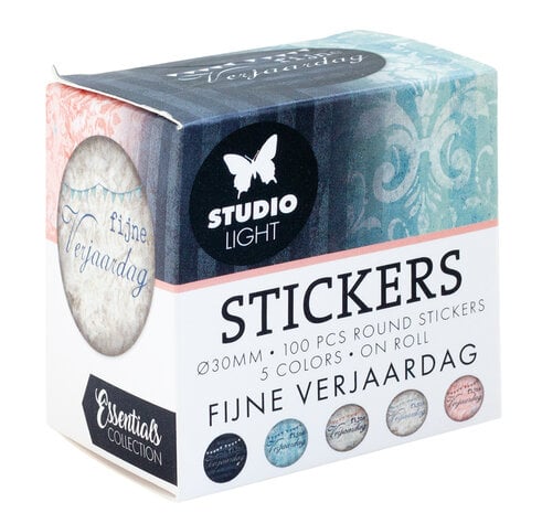 Studio Light Fijne Verjaardag ø30mm Round Stickers on Roll