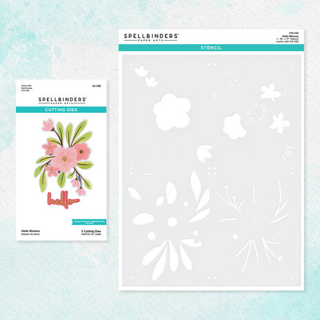 Spellbinders - Hello Blooms Stencil & Die Bundle