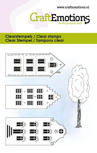 CraftEmotions clearstamps 6x7cm - Kanalhäuser mit Baum