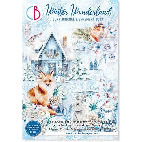 Ciao Bella - Winter Wonderland A4 Junk Journal Ephemera Book (32pcs)