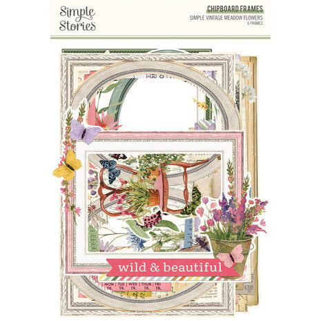 Simple Stories - Simple Vintage Meadow Flowers Chipboard Frames