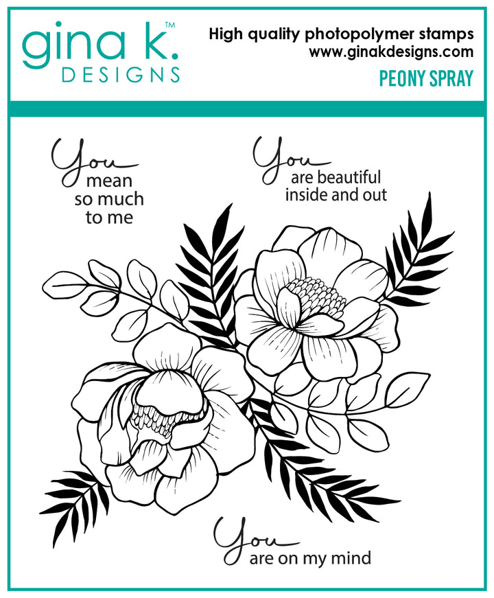 Gina K Designs - STAMPS- Peony Spray