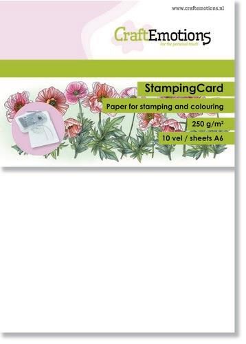 CraftEmotions StampingCard - Stempelpapier weiß A6 10 Bg A6 - 250 gr