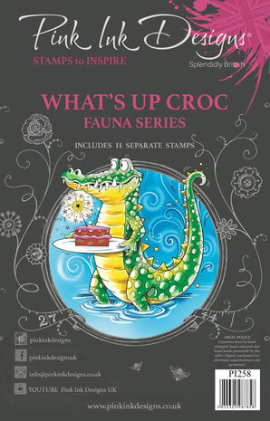 Pink Ink Designs What's Up Croc? A5 Clear Stamps