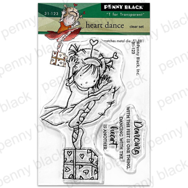 Penny Black - HEART DANCE (CLEAER STAMPS 3X4")Matches die cut # 51-881