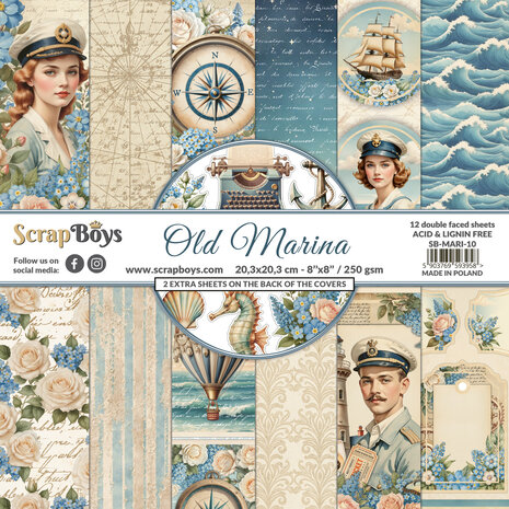 ScrapBoys - Old Marina 8x8 Inch Paper Pad