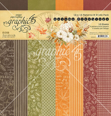 Graphic 45 - Autumn Greetings 12x12 Inch Patterns & Solids Pack