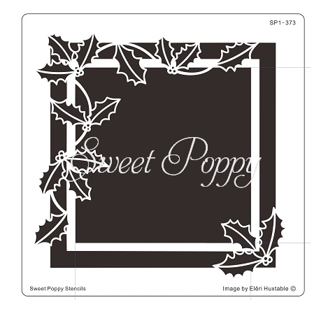 Sweet Poppy Stencil: Holly Leaf Square