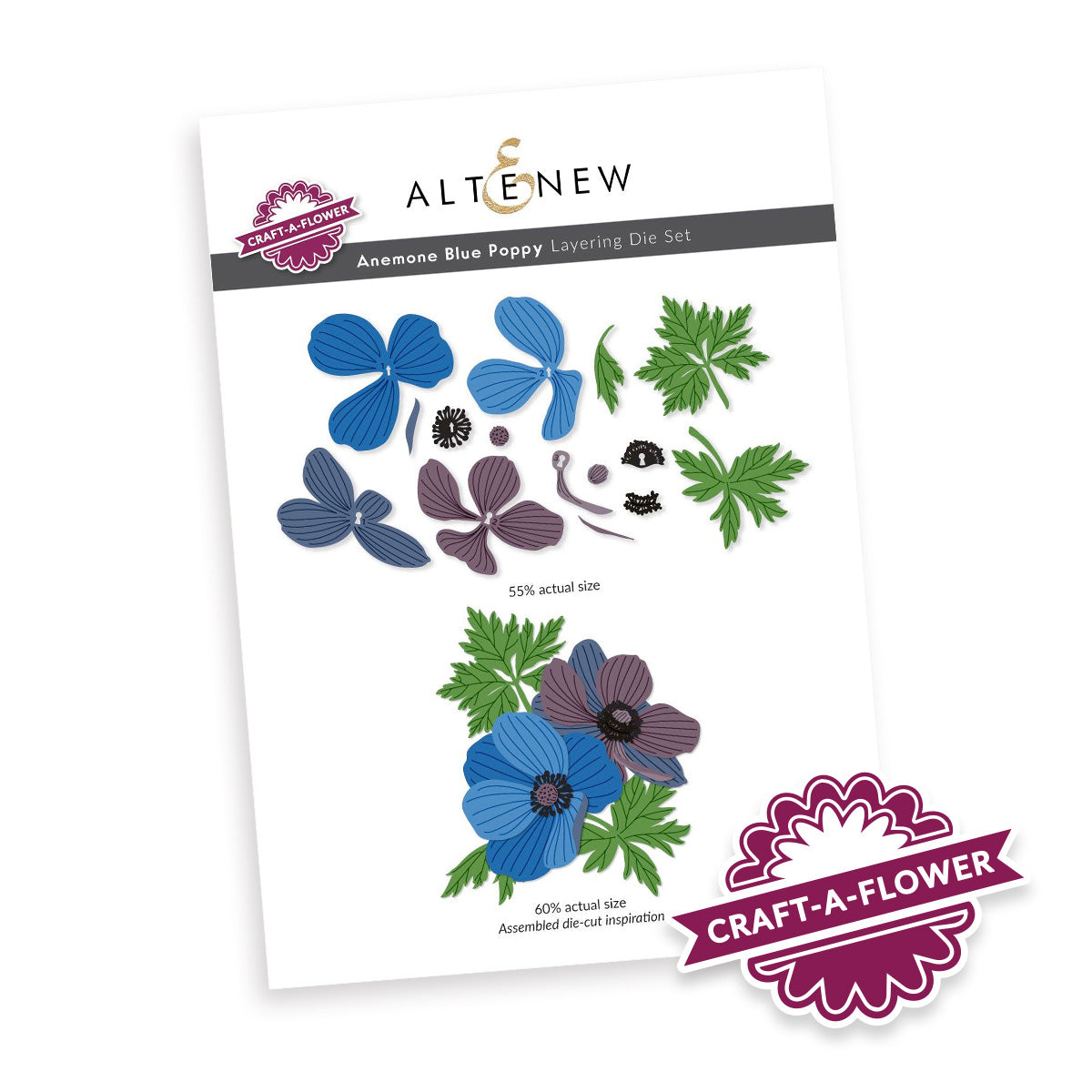 Altenew - Craft-A-Flower: Anemone Blue Poppy Layering Die Set 