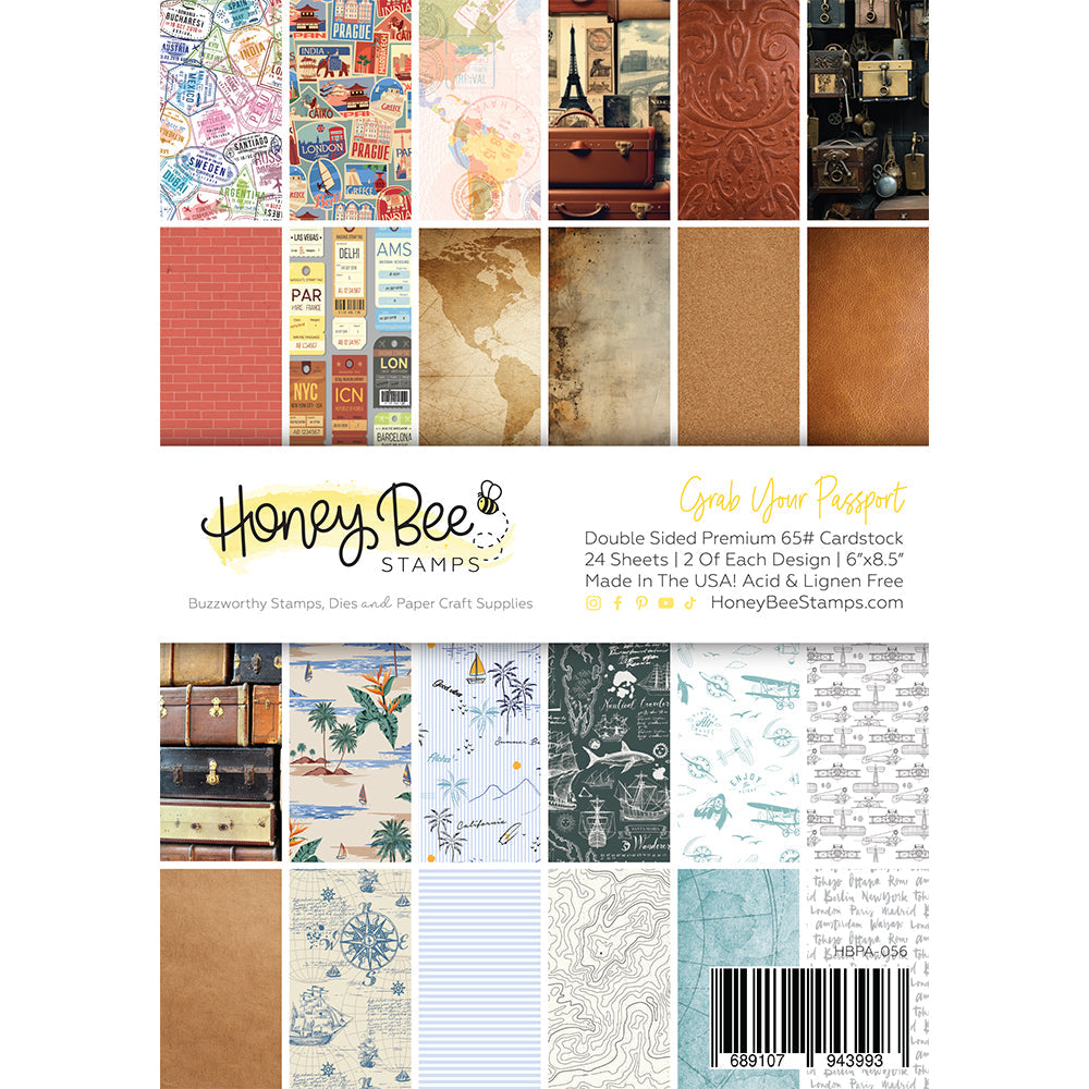 Honey Bee - Grab Your Passport Paper Pad 6x8.5 - 24 Double Sheets