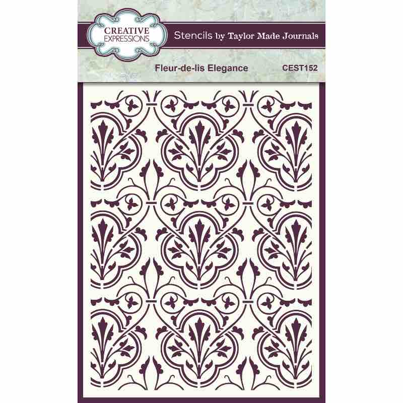 Creative Expressions Taylor Made Journals Fleur-de-lis Elegance 6 in x 8 in Stencil