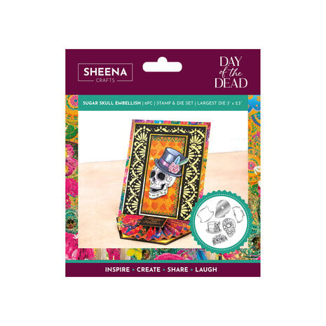 Crafter's Companion - Day of the Dead Stamp & Die Sugar Skull Embellish