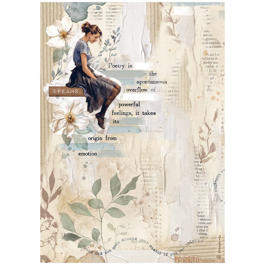 Stamperia - Create Happiness Secret Diary A4 Rice Paper Lady