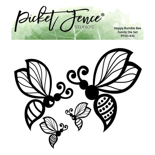 Picket Fence Studios Happy Bumble Bee Family Die Set