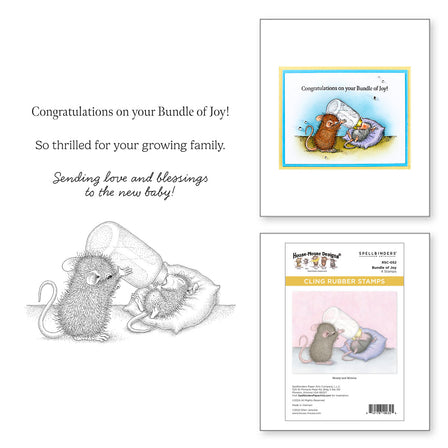 Spellbinders - Bundle of Joy Cling Rubber Stamp Set from the House-Mouse Creative Day Collection