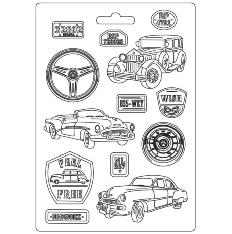 stamperia-soft-mould-a4-desire-vintage-cars-k3pta4