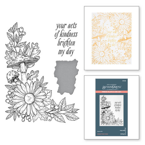 Spellbinders -BetterPress - Autumn Floral Corner Press Plate & Die Set