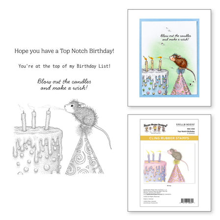 Spellbinders - Top Notch Birthday Cling Rubber Stamp Set from the House-Mouse Creative Day Collection