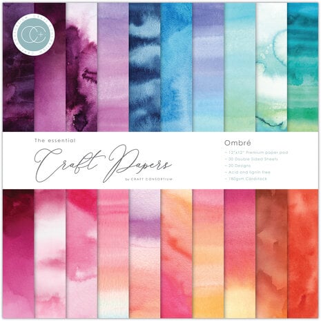 Craft Consortium - Essential Craft Papers 12x12 Inch Paper Pad Ombre