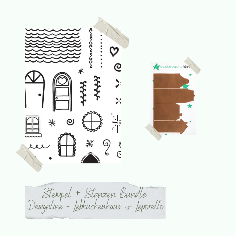 Creative Depot - Bundle - Designline - Lebkuchenhaus & Leporello - Stempelset & Stanzen