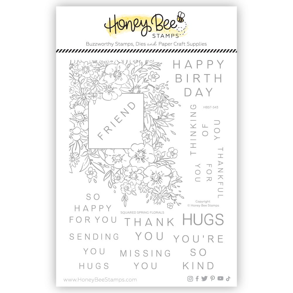 Honey Bee - Squared Spring Florals 6x8 Stamp Set 