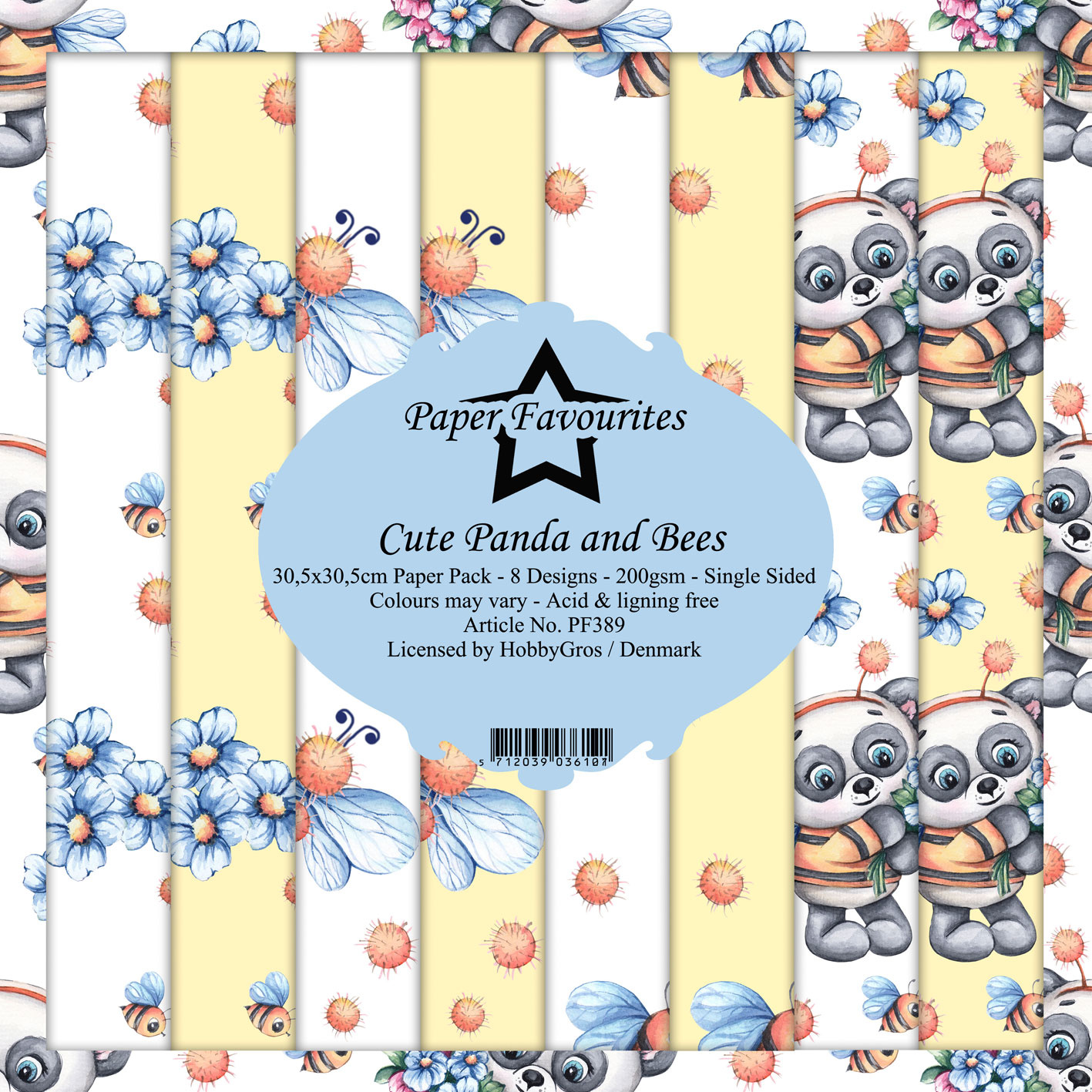 paper-favourites-cute-panda-and-bees-12x12-inch-pa