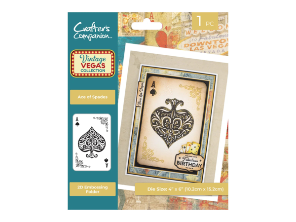 Crafters Companion - Vintage Vegas 2D Embossing Folder Ace of Spades