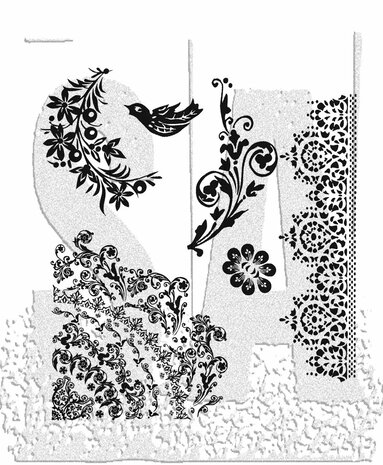 Stampers Anonymous - Floral Tattoo Tim Holtz Cling Stamps