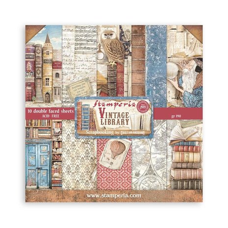 Stamperia - Vintage Library 8x8 Inch Paper Pack