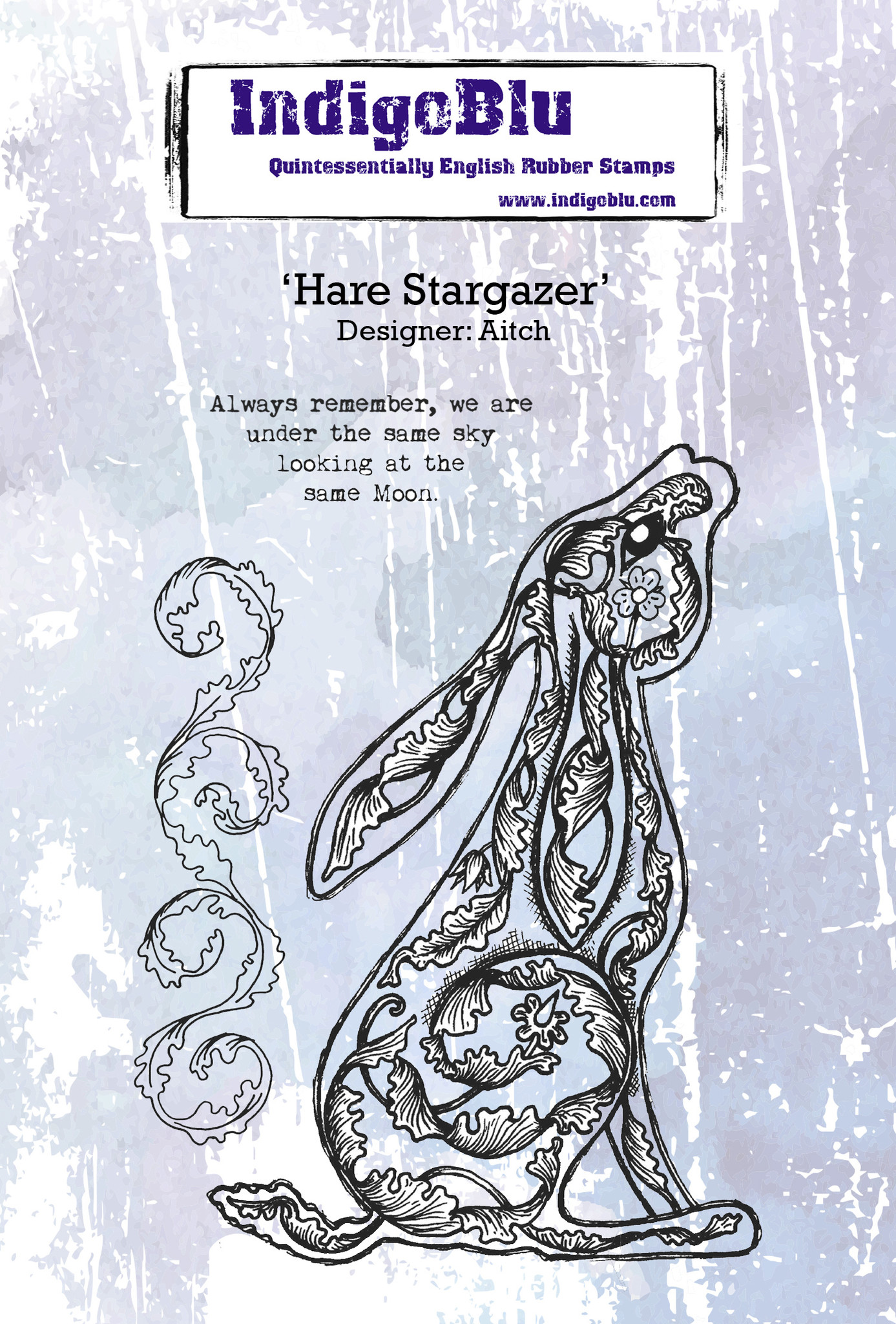 indigoblu-hare-stargazer-a6-rubber-stamp-ind0541
