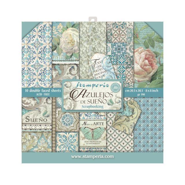 sbbs04_stamperia_8x8_paper_pad_azulejos_de_sueno