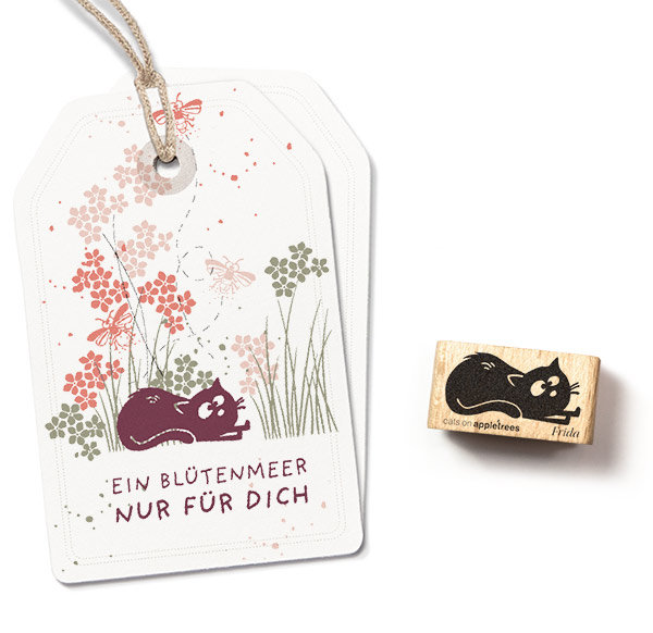 cats on appletrees - Stempel Katze Frida