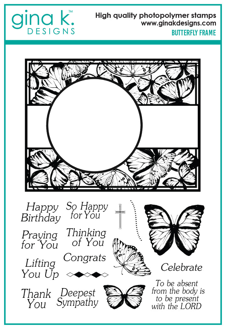 Gina K Designs - STAMPS- Butterfly Frame