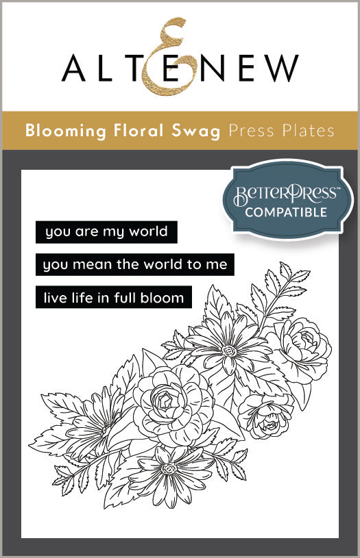 Altenew -Blooming Floral Swag Press Plate Set