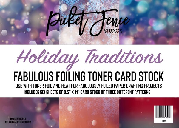 Picket Fence Studios - Fabulous Foiling Toner Card Stock Holiday Traditions (6pcs)
